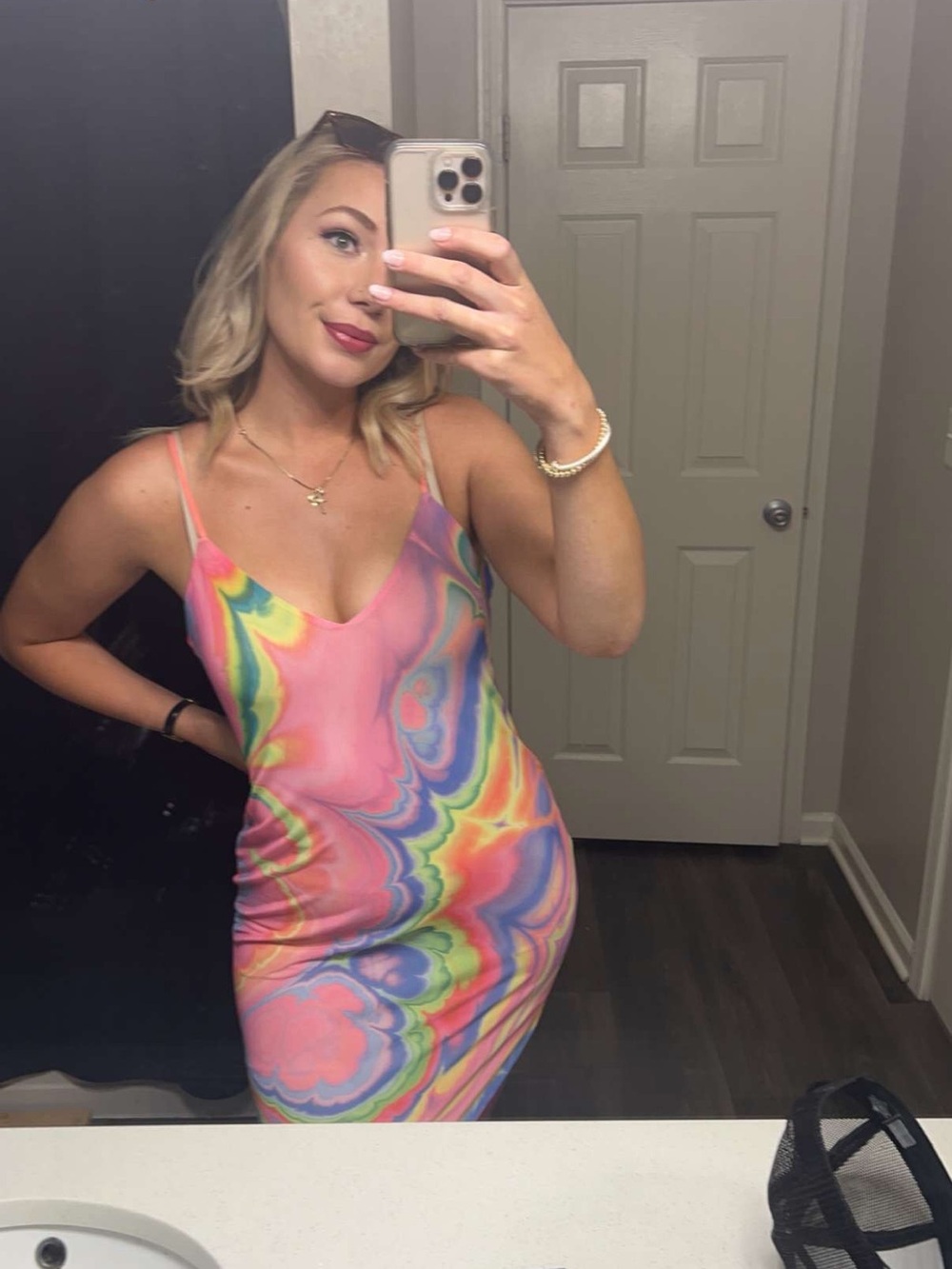 AFRM multicolor maxi slip dress